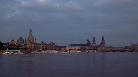 The Skyline of Dresden, Germany. Time lapse sequence. Vidéo 74199473