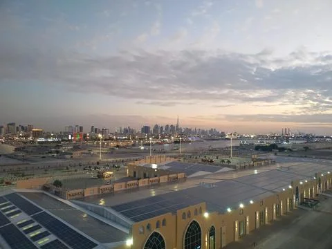 The skyline of Dubai Stock Photos