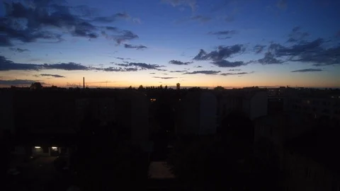 Skyline at dusk Berlin Wedding Stock Footage 107609035