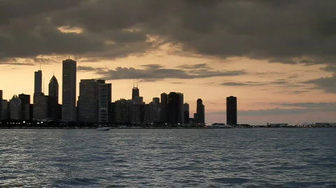 Skyline Dusk Pan Stock Footage 744431