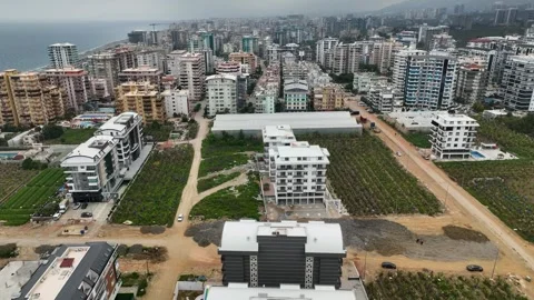 Skyline Evolution: Aerial Perspective of Pool, Residential Expansion, and Stock Footage 243187750