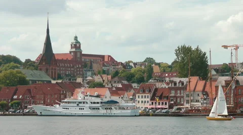 Skyline of Flensburg, Schleswig-Holstein, Germany Stock Footage 40740153