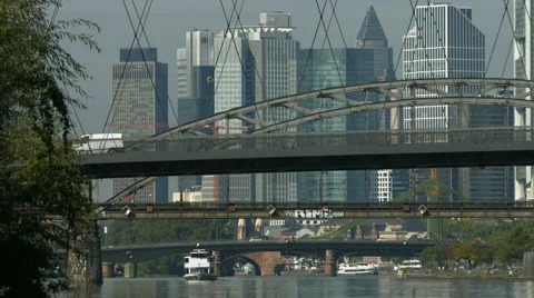 Skyline of Frankfurt Video stock 43072154