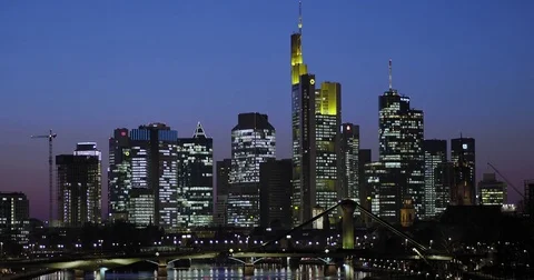 Skyline of Frankfurt Stock Footage 73357282