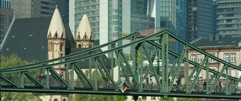 The Skyline of Frankfurt Stock Footage 74600982