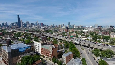 Skyline freeway pan Stock Footage 81725349