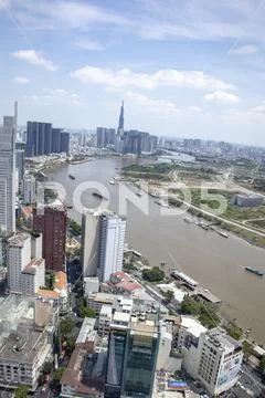 Skyline of Ho Chi Minh City or Saigon Vietnam Stock Photos