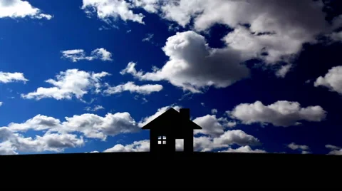 Skyline with house Stock Footage 40789597