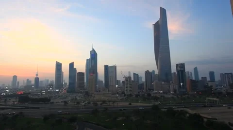 Skyline of Kuwait City Stock Footage 45601300