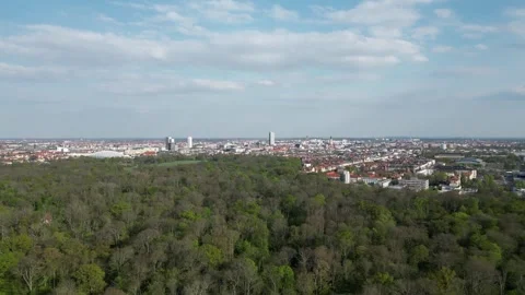 Skyline of leipzig city with forest Video stock 241902715