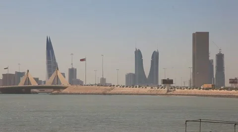 Skyline of Manama, Bahrain 库存影片 57710575