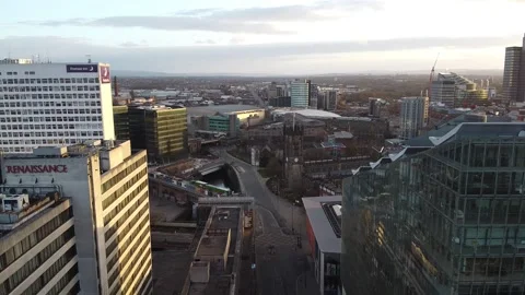 Skyline Manchester Deansgate Stock Footage