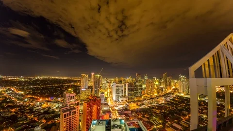 Skyline of Manila in dusky light Stock Footage 115133574