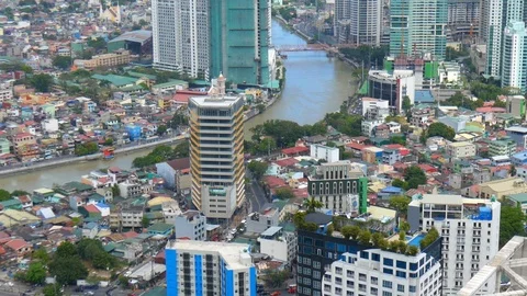 Skyline of Manila Stock Footage 89872536