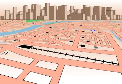 Skyline map Illustrazione stock