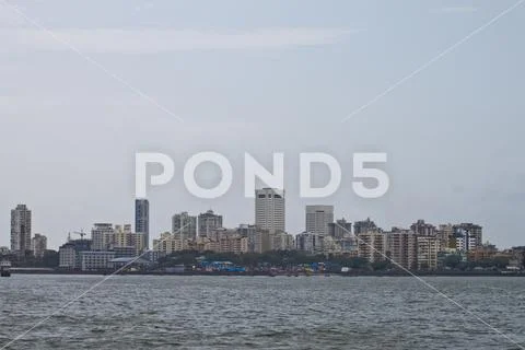 Skyline of megalopolis Mumbai, India Stock Photos