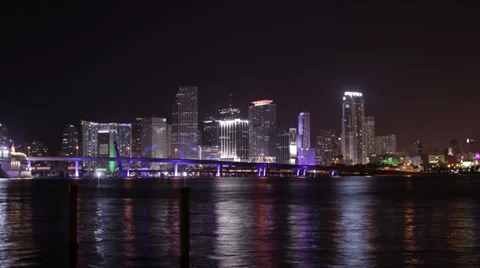 Skyline Miami Timelpase 4K Stock Footage 37165429