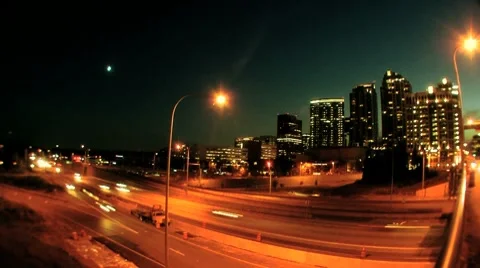 Skyline night Stock Footage 8601888