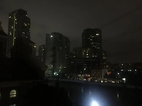 Skyline at night Stock Photos