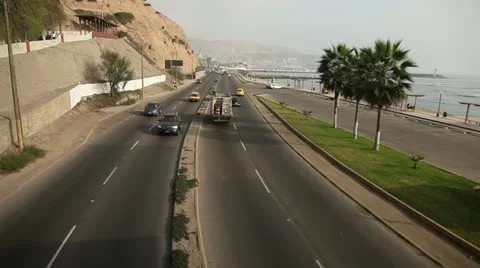 Skyline At Ocean (Lima, Peru) Stock Footage 11393415