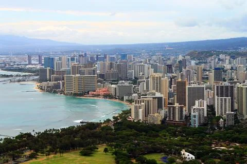 The skyline by the ocean Stock Photos
