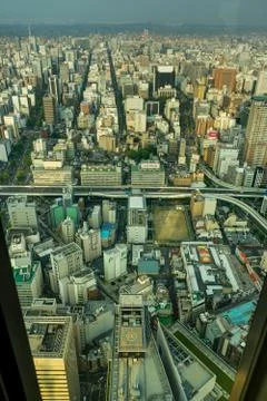 Skyline Panorama View Nagoya Megacity from Midland Square Stock Photos
