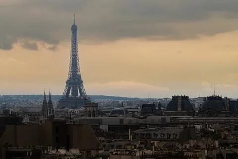 The Skyline of Paris dominated by the Eiffel Tower, Paris, France Stock Photos
