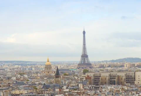 Skyline of paris with eiffel tower 스톡 사진