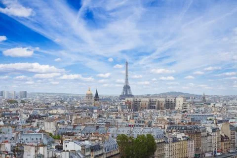 Skyline of Paris with eiffel tower 写真素材