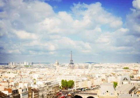 Skyline of Paris with eiffel tower Foto stock