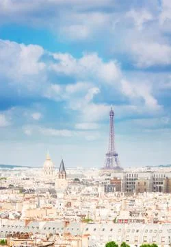 Skyline of Paris with eiffel tower Stock Photos
