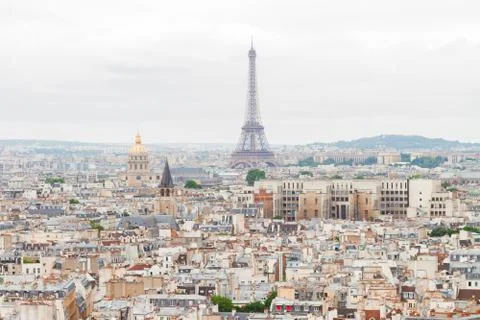 Skyline of Paris with eiffel tower Stock Photos