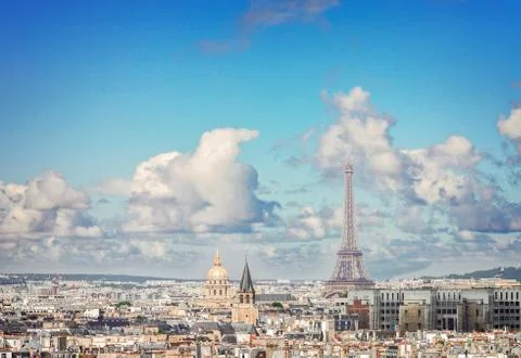 Skyline of Paris with eiffel tower Foto stock