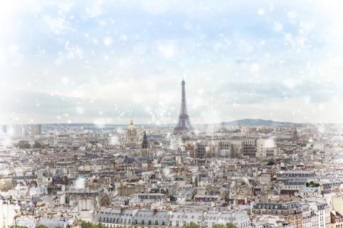 Skyline of Paris with eiffel tower Stock-Fotos
