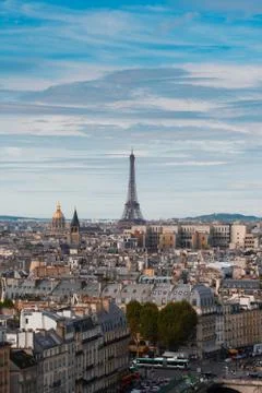 Skyline of Paris with eiffel tower Stock Photos