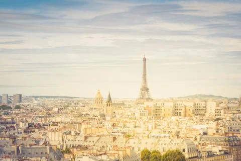 Skyline of Paris with eiffel tower Stockfoto's