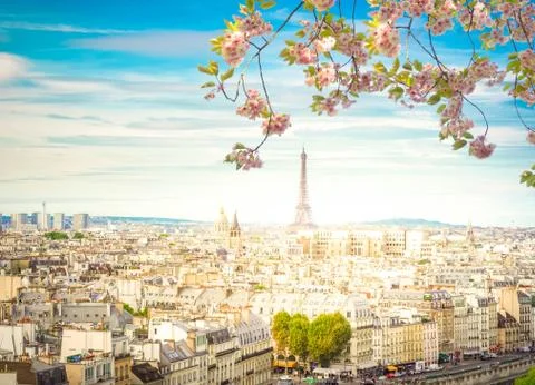 Skyline of Paris with eiffel tower Foto stock
