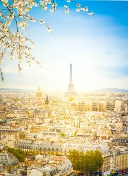 Skyline of Paris with eiffel tower 스톡 사진