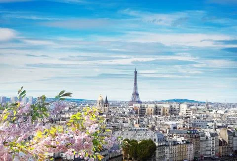 Skyline of Paris with eiffel tower Foto stock