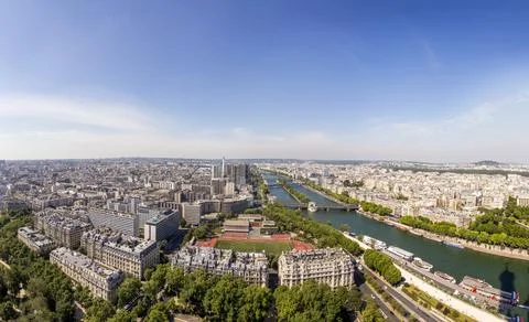Skyline of Paris from Eiffel tower 스톡 사진