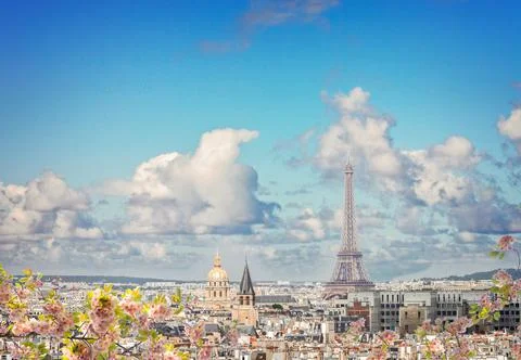 Skyline of Paris with eiffel tower Foto stock