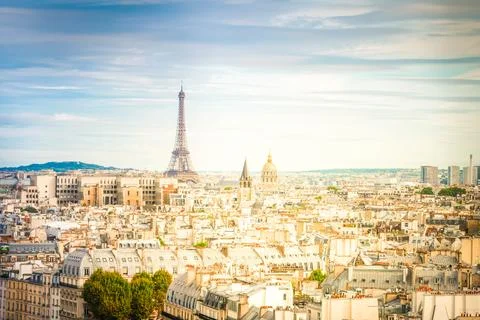 Skyline of Paris with eiffel tower Foto stock