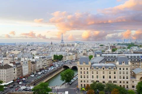 Skyline of Paris with eiffel tower Foto stock