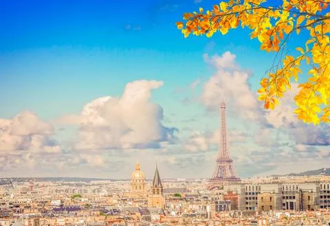 Skyline of Paris with eiffel tower Foto stock