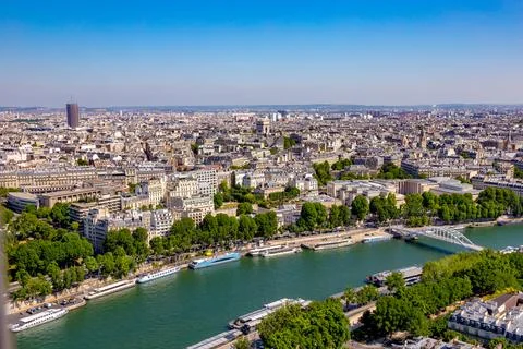 Skyline of Paris from Eiffel tower 스톡 사진