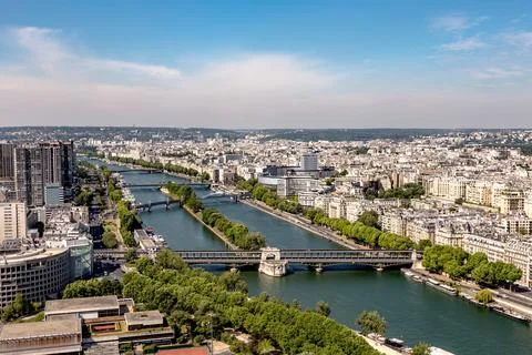 Skyline of Paris from Eiffel tower 스톡 사진