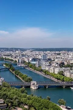 Skyline of Paris from Eiffel tower 스톡 사진