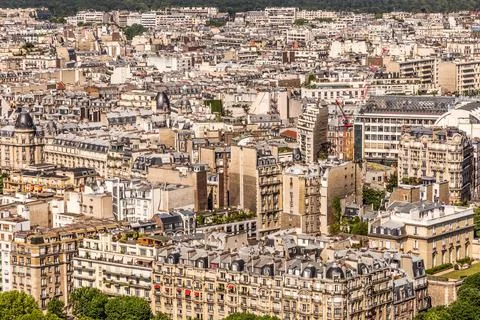 Skyline of Paris from Eiffel tower 스톡 사진