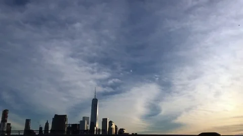 Skyline with people appearing Stock Footage 75838978