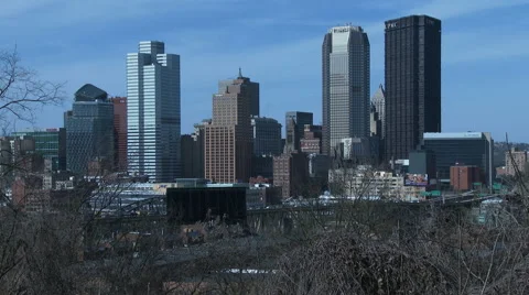 Skyline of Pittsburg Stock Footage 49696767